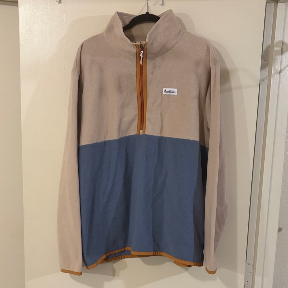 Cotopaxi Colorblock Half-Zip Fleece Pullover - Beige and Blue